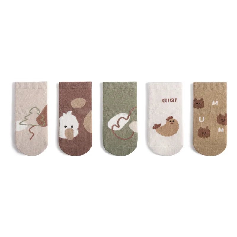 Cartoon Floor Socks(5 Pairs) - Kleines Wunder