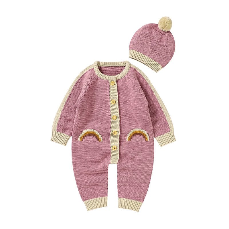 Knit Baby Romper & Hat Set - Kleines Wunder