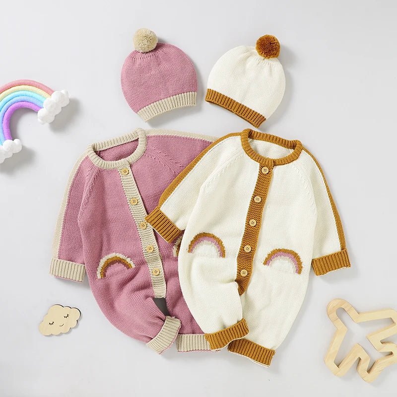 Knit Baby Romper & Hat Set - Kleines Wunder
